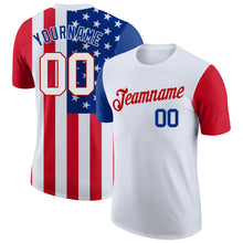 Load image into Gallery viewer, Custom White White-Red 3D American Flag Performance T-Shirt
