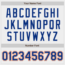 Load image into Gallery viewer, Custom White Royal-Orange Authentic Baseball Jersey

