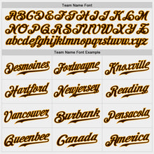 Load image into Gallery viewer, Custom White Brown-Gold Authentic Baseball Jersey
