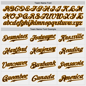 Custom White Brown-Gold Authentic Baseball Jersey