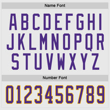 Load image into Gallery viewer, Custom White Purple-Gold Hockey Jersey
