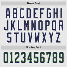 Load image into Gallery viewer, Custom White Navy-Neon Green Hockey Jersey
