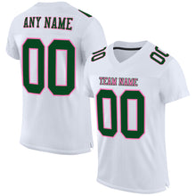 Load image into Gallery viewer, Custom White Green-Pink Mesh Authentic Football Jersey
