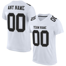 Load image into Gallery viewer, Custom White Black-Gray Mesh Authentic Football Jersey

