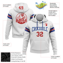 Load image into Gallery viewer, Custom Stitched White Red-Royal Football Pullover Sweatshirt Hoodie

