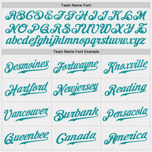 Load image into Gallery viewer, Custom White Teal Authentic Baseball Jersey
