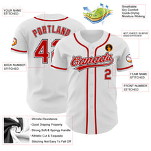 Load image into Gallery viewer, Custom White Red-Black Authentic Baseball Jersey
