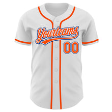 Load image into Gallery viewer, Custom White Orange-Royal Authentic Baseball Jersey
