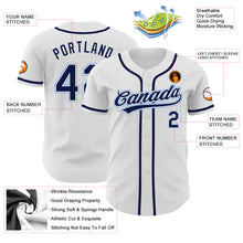 Load image into Gallery viewer, Custom White Navy-Light Blue Authentic Baseball Jersey
