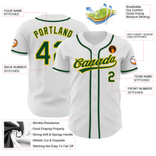 Load image into Gallery viewer, Custom White Green-Gold Authentic Baseball Jersey
