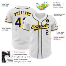 Load image into Gallery viewer, Custom White Navy-Gold Authentic Baseball Jersey
