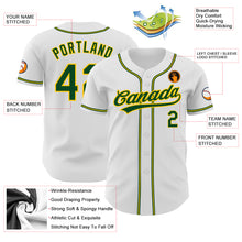 Load image into Gallery viewer, Custom White Green-Gold Authentic Baseball Jersey
