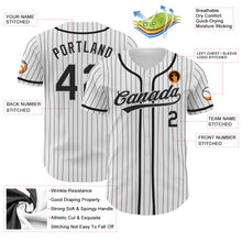Load image into Gallery viewer, Custom White Black Pinstripe Black-Gray Authentic Baseball Jersey
