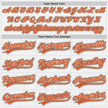 Load image into Gallery viewer, Custom White Orange Pinstripe Orange-Black Authentic Baseball Jersey
