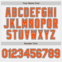 Load image into Gallery viewer, Custom White Orange Pinstripe Orange-Black Authentic Baseball Jersey
