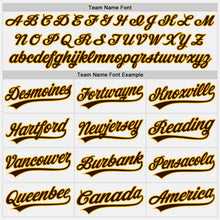 Load image into Gallery viewer, Custom White Brown Pinstripe Brown-Gold Authentic Baseball Jersey
