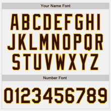 Load image into Gallery viewer, Custom White Brown Pinstripe Brown-Gold Authentic Baseball Jersey
