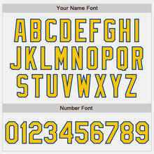 Load image into Gallery viewer, Custom White Royal Pinstripe Gold Authentic Baseball Jersey
