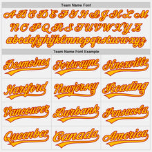 Load image into Gallery viewer, Custom White Gold-Red Authentic Baseball Jersey
