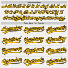 Load image into Gallery viewer, Custom White Black Pinstripe Gold Authentic Baseball Jersey

