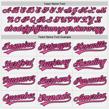 Load image into Gallery viewer, Custom White Black Pinstripe Pink Authentic Baseball Jersey
