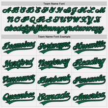 Load image into Gallery viewer, Custom White Black Pinstripe Kelly Green Authentic Baseball Jersey

