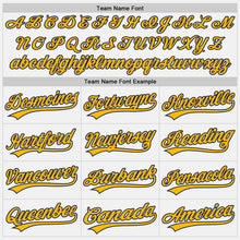 Load image into Gallery viewer, Custom White Navy Pinstripe Gold Authentic Baseball Jersey
