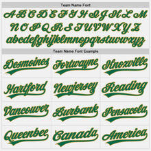 Load image into Gallery viewer, Custom White Kelly Green Pinstripe Old Gold Authentic Baseball Jersey
