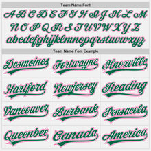 Load image into Gallery viewer, Custom White Kelly Green Pinstripe Kelly Green-Pink Authentic Baseball Jersey
