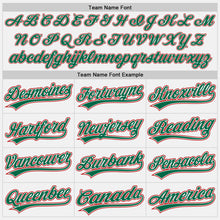 Load image into Gallery viewer, Custom White Kelly Green Pinstripe Kelly Green-Red Authentic Baseball Jersey

