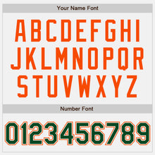 Load image into Gallery viewer, Custom White Green Pinstripe Green-Orange Authentic Baseball Jersey
