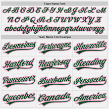 Load image into Gallery viewer, Custom White Green Pinstripe Green-Pink Authentic Baseball Jersey

