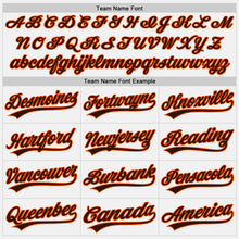 Load image into Gallery viewer, Custom White Brown Pinstripe Brown-Orange Authentic Baseball Jersey
