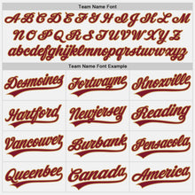 Load image into Gallery viewer, Custom White Crimson Pinstripe Crimson-Old Gold Authentic Baseball Jersey
