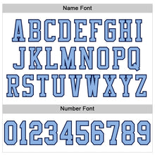 Load image into Gallery viewer, Custom White Light Blue-Navy Mesh Authentic Football Jersey
