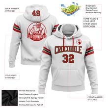 Load image into Gallery viewer, Custom Stitched White Red-Green Football Pullover Sweatshirt Hoodie
