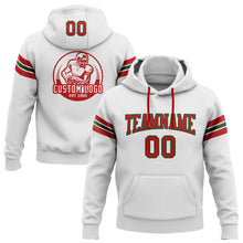 Load image into Gallery viewer, Custom Stitched White Red-Green Football Pullover Sweatshirt Hoodie
