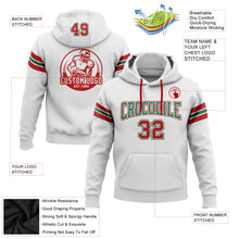 Load image into Gallery viewer, Custom Stitched White Red-Kelly Green Football Pullover Sweatshirt Hoodie
