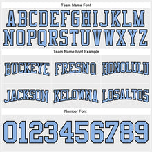 Load image into Gallery viewer, Custom Stitched White Light Blue-Black Football Pullover Sweatshirt Hoodie
