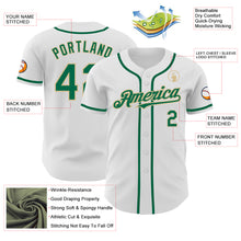 Load image into Gallery viewer, Custom White Kelly Green-Vegas Gold Authentic Baseball Jersey
