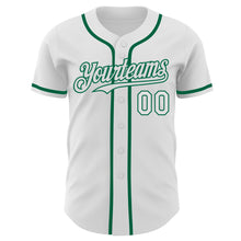 Load image into Gallery viewer, Custom White Kelly Green Authentic Baseball Jersey

