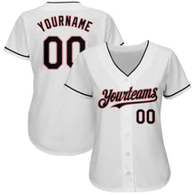 Load image into Gallery viewer, Custom White Black-Medium Pink Authentic Baseball Jersey
