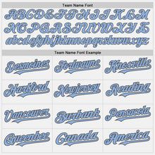 Load image into Gallery viewer, Custom White Light Blue Pinstripe Steel Gray Authentic Baseball Jersey
