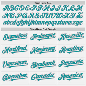Custom White Teal Pinstripe Gray Authentic Baseball Jersey