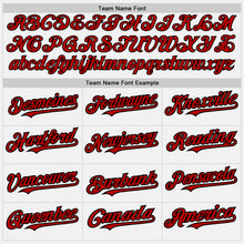 Load image into Gallery viewer, Custom White Black Pinstripe Red Authentic Baseball Jersey
