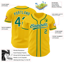 Load image into Gallery viewer, Custom Yellow Kelly Green-White Authentic Baseball Jersey
