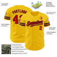 Load image into Gallery viewer, Custom Yellow Red-Black Authentic Baseball Jersey
