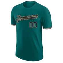 Load image into Gallery viewer, Custom Aqua Navy-Old Gold Performance T-Shirt
