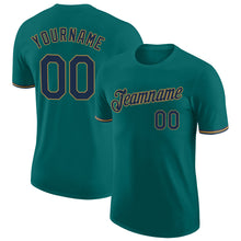 Load image into Gallery viewer, Custom Aqua Navy-Old Gold Performance T-Shirt
