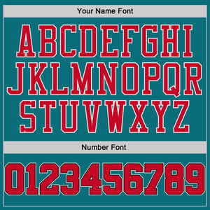 Custom Teal Red-Black Authentic Baseball Jersey